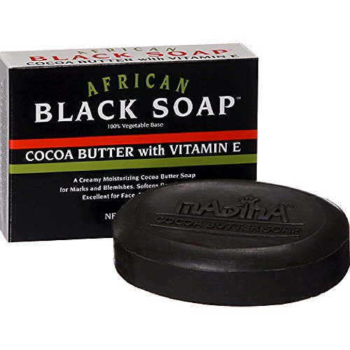 Madina African Black Soap Cocoa Butter with Vitamin E, 3.5 oz