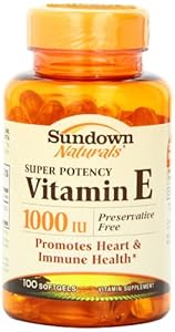 Sundown Naturals Vitamin E, 1000 IU, 100 Softgels