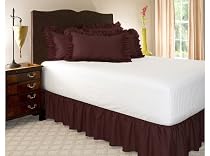 Twin Burgundy Ruffled Bedskirt with 14" Drop