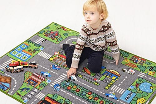 Kids Play Mat Rug City Road Design For Thomas Train and Other Cars