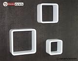 Retro W&uuml;rfel Wandregal Cubes Regal 3er Set wei&szlig;