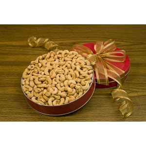 32oz Giant Whole Cashews Gift Tin (Salted) by SuperiorNutStore.com