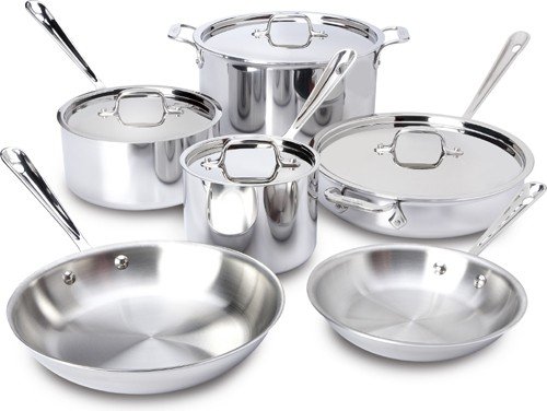 All-Clad Stainless Steel 10 Piece Cookware Set product image
