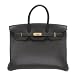 Designer Inspired 35cm Elegant Classic Black Genuine Leather Birkin Style Handbags Brand NEW