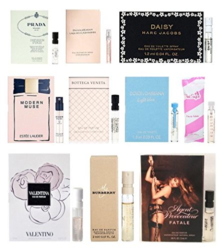 10 Women Perfume Vial Sample Lot Prada, Marc Jacobs Daisy, Estee Lauder Set
