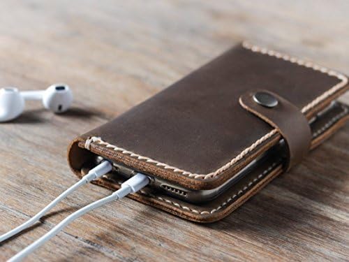 iPhone 6, 6s, 6+, 6s+, SE and iPhone 5 Leather Wallet Case with Strap #056