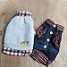 PanDaDa Dog Cat Grid Sweater Puppy Warm T-Shirt Pet Clothes Polo Shirt Dog (L, Gray)