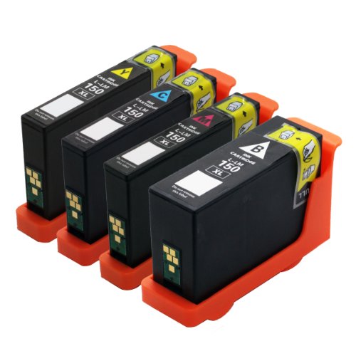 E-Z Ink (TM) Compatible Ink Cartridge Replacement for Lexmark 150XL (1 Black, 1 Cyan, 1 Magenta, 1 Yellow) 4 Pack Compatible With All-In-One Pro715 Pro915 S Series S315 S415 S515