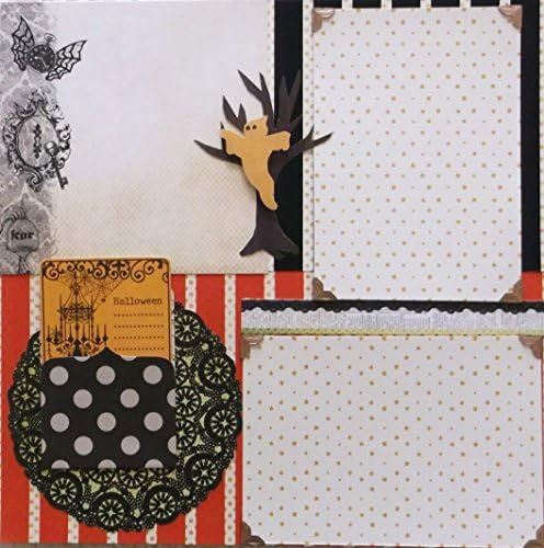 Halloween Ghost Dimensional Scrapbook Page Premade Paper for Album