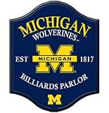 Michigan Wolverines Wooden Pub Style Bar Wall Sign
