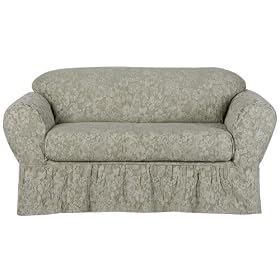 Simply Shabby Chic® Floral Jacquard Loveseat Slipcover - Green