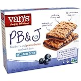 Van's Simply Delicious , Gluten Free Snack Bars, PB&J and Blueberry, 7.05 Ounce