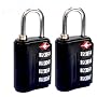 2 x High Security 4-Dial TSA Combination Luggage Locks (Black)