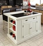 Home Styles 5022-949 Nantucket Island & Two Stools Distressed White Finish