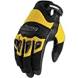 Icon Twenty-Niner Men's Leather/Mesh Street Bike Motorcycle Gloves - Yellow