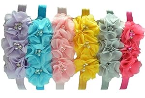 Qandsweet Baby Girl's Headbands Hair Bows (6pack)