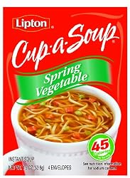 Lipton Cup-a-Soup, Spring Vegetable, 4-Count Pouches per Box (Pack of 12)