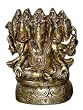 Panchmukhi Ganesha Statue Ganesh Murti Brass Gold Idol India 8"