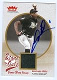 Dontrelle Willis Autographed/Hand Signed MLB Baseball Card (Florida Marlins) - Game Used Jersey Swat