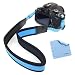GTMax Blue Anti-Slip Soft Neoprene Camera Shoulder/Neck Strap + Cloth for Canon EOS SL1 T5i T4i T3i T3 T2i; SX500 IS, SX50 HS, G15; Nikon P520 P510 L820 L810 L120 D7100 D5200 D3200 D600 D800 or any other Pentax Sony Fuji Olympus Panasonic SLR Cameras