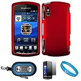 Metallic Red 2 Piece Crystal Hard Snap-On Protector Case for Sony Ericsson  ....