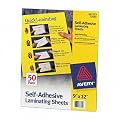 Clear self-adhesive laminating sheets
