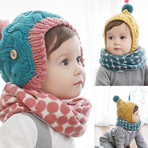 Baby Scarf , Misaky Winter Boys Girls Print Collar Knitted Ring Neck Scarves