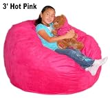 3' Ft. Black Cozy Sac Bean Bag Chair Love Seat