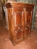 Antique India Armoire Teak Hand Carved Vaastu Cabinet 51