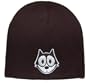 Felix the Cat Face Cuffless Beanie Cap - Black