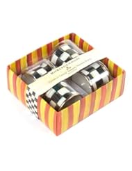 MacKenzie-Childs Courtly Check Enamel Napkin Rings Set of Four