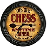 Chess 's Family Diner Black Cascading Pub Style Wall Clock