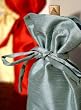 Shantung Seafoam Wine Bottle Bag