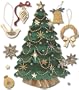 Jolees  Boutique Themed Ornate Stickers, Christmas Tree