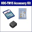 Panasonic HDC-TM15 Camcorder Accessory Kit includes: SDVWVBG130 Battery, KSD2GB Memory Card, ZELCKSG Care & Cleaning