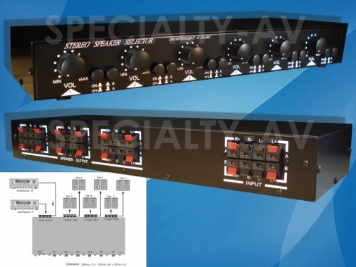 SPECIALTY-AV PW-26V Sale ∣ ⊳ Best value Shop for 2X6 Matrix Speaker Selector Switch Switcher Volume Level Control, 2-AMP 6-ZONE 900-Watt