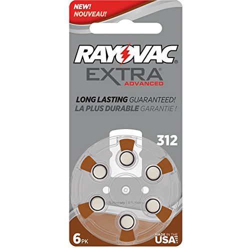 60 Rayovac Extra Mercury Free Hearing Aid Batteries Size: 312 + Battery Holder Keychain Kit