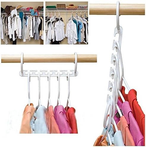 8pcs Clothes Hanger Rack Portable Plastic Clothing Hook Magic Closet Organizer