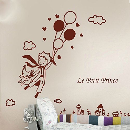 cute creative big size 98 x 110 cm for kids rooms little prince and the fox Removable wall stickers home decoration #T34