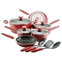 Silverstone by Farberware Culinary Colors 13-Piece Cookware Set, Red