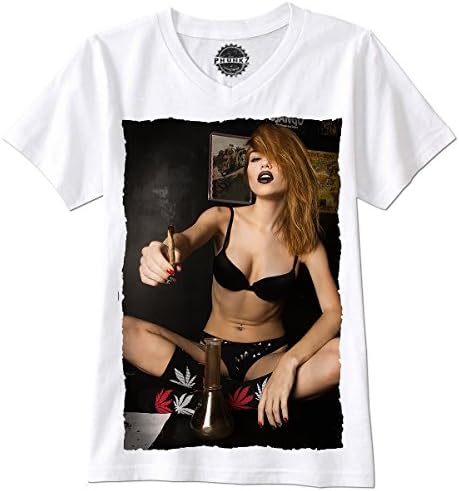 PHUNKZ T-Shirt Stoner Girl Swag Pot Head Bong Pothead Joint Dope Weed Gras Sexy Porn Bikini Hba, XL