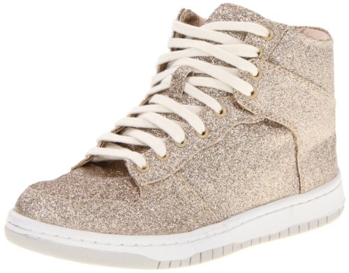 Steve Madden Women's Shufle Fashion Sneaker,Gold Glitter,8.5 M US