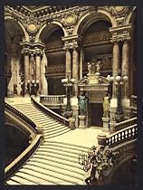 The Opera House, the grand staircase, Paris, France wall sized print (photochrom) photochrome measured in inches 8x10