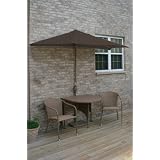 TERRACE MATES 36 ADENA All Weather Wicker in Coffee Color 7.5 Ft. Chocolate Sunbrella Set