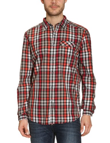 TOM TAILOR Denim Herren Freizeithemd 20167790012/checked shirt, Gr. 56 (XXL), Rot (4151) Preisvergleich