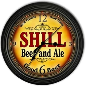 Shill 's Beer and Ale Black Cascading Pub Style Wall Clock