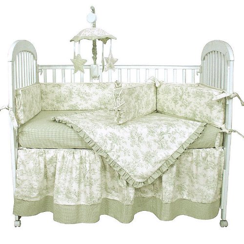 Hoohobbers 4-Piece Crib Bedding, Etoile Green