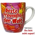 FunBecher aus Porzellan Beste Freundin der Welt als Geschenkidee f�r echte Freundschaft