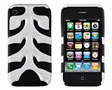 White on Black Fishbone Case for Apple iPhone 4 (Fits AT&T Model)