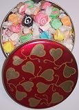 Gourmet Food : Scott's Cakes Assorted Nougat Salt Water Taffy in a Mini Heart Tin